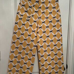 Anthropologie Maeve Colette Cropped Wide Leg Pants Horse Print 30P